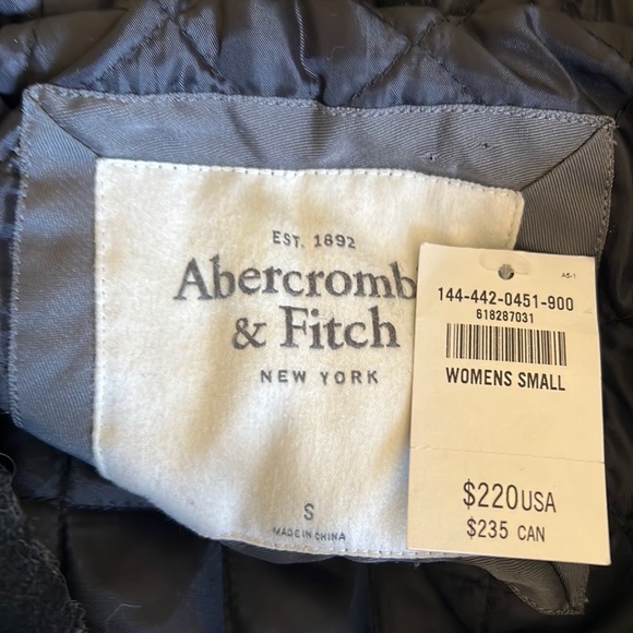 Abercrombie and Fitch blogger favorite Togo black wool faux fur collar jacket Sm - Picture 2 of 8